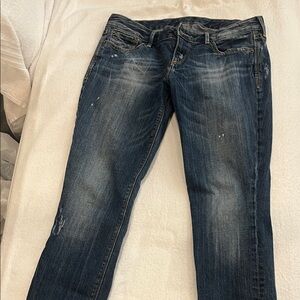 Express Women's Skinny Jeans in Dark Blue Wash